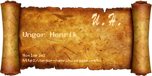 Ungor Henrik névjegykártya
