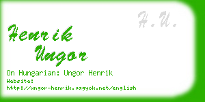 henrik ungor business card